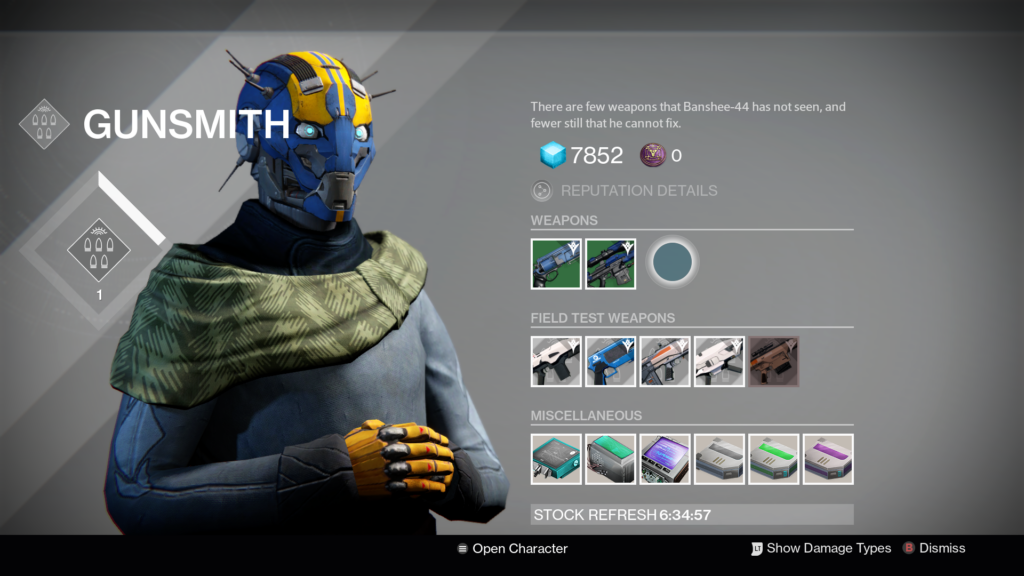 Banshee-44 as the Gunsmith in Destiny 2