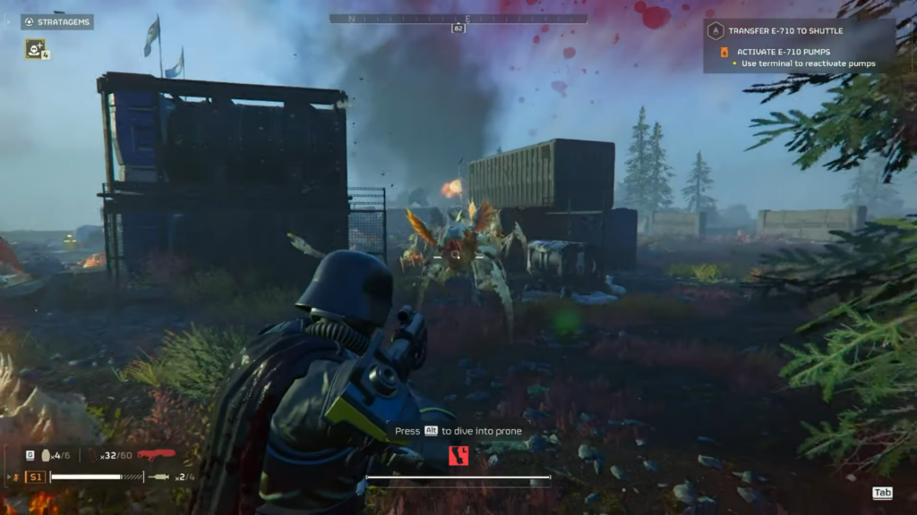 A player fighting the Predator strain in Helldivers 2.