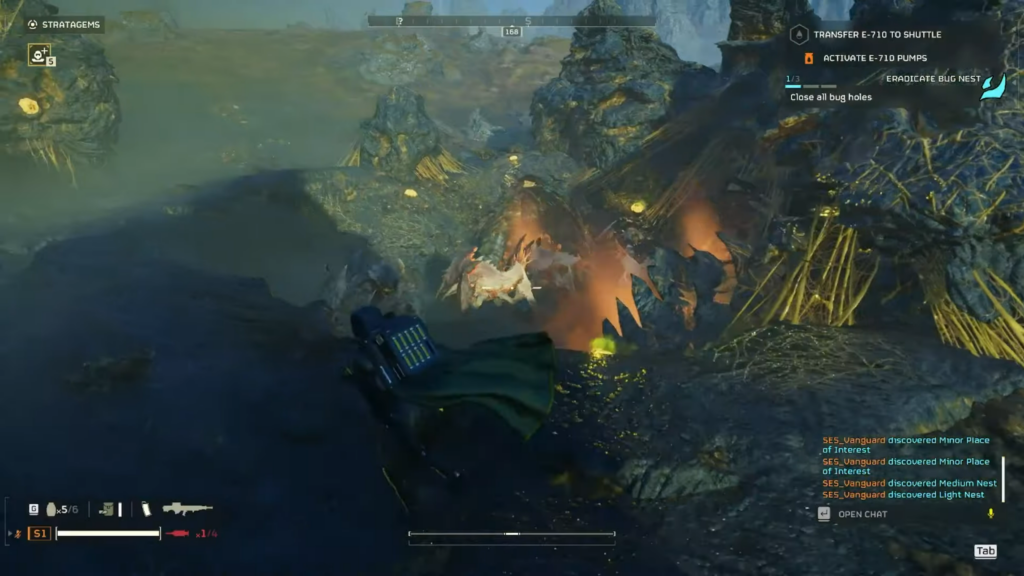 A player running in Helldivers 2.