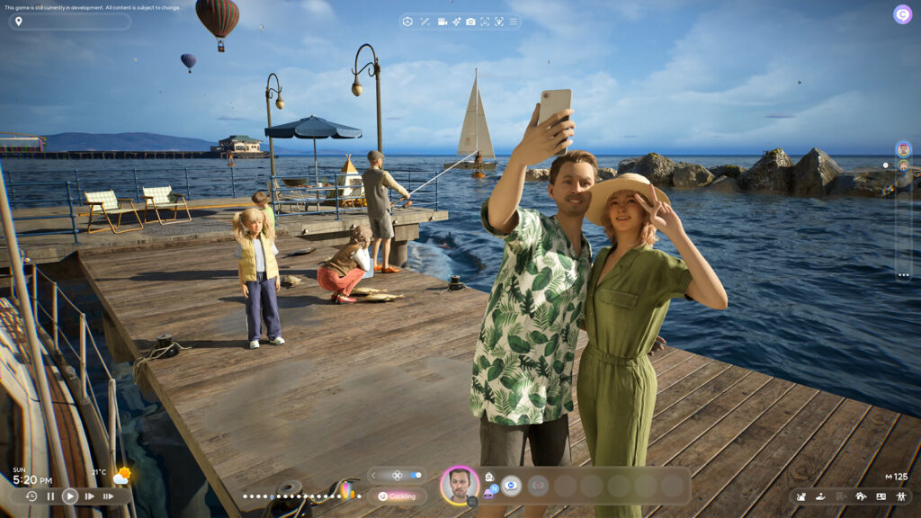 While inZOI Keeps Talking Sales, This 11-Year-Old EA Game Is Dominating Where It Counts 4 inZOI gameplay screenshot showing a couple taking selfies at a dock.
