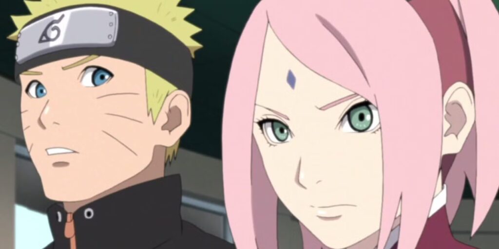 Grown (not fully) Naruto alongside Sakura.