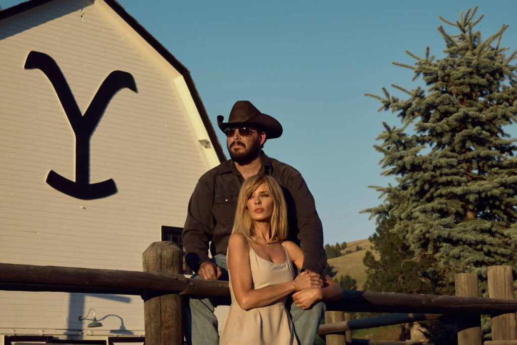 Cole Hauser and Kelly Reilly in Yellowstone.