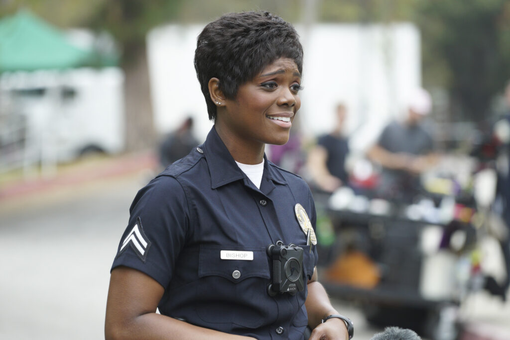 Afton Williamson in a still from The Rookie