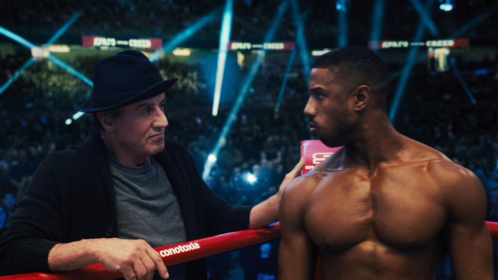 Michael B. Jordan and Sylvester Stallone in Creed II (2018) | Credits: Warner Bros. Pictures