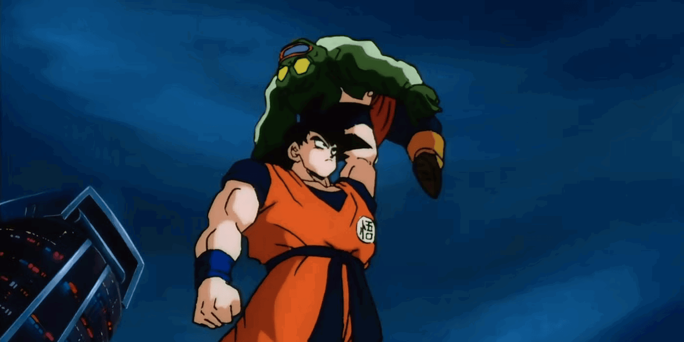 Goku defeats Medamatcha in Dragon Ball Z. 