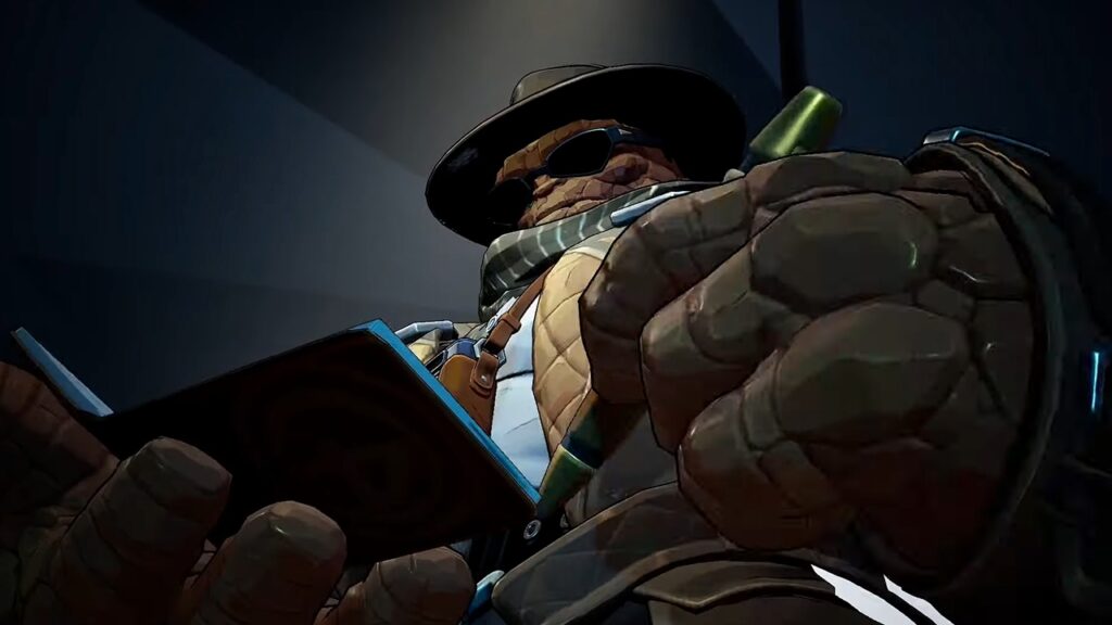 A close-up of The Thing writing something in his diary in Marvel Rivals. 