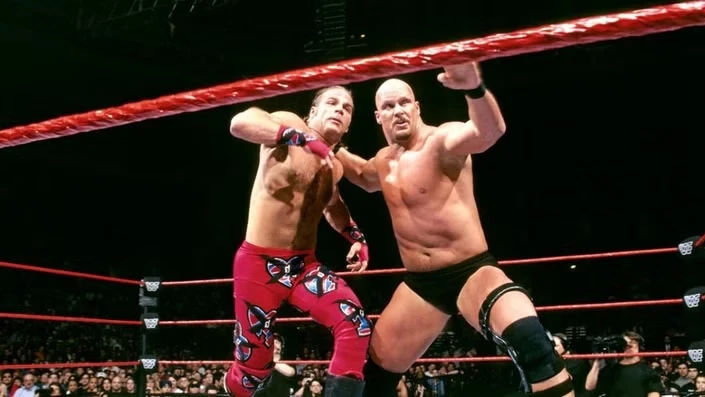 A still from WrestleMania 14