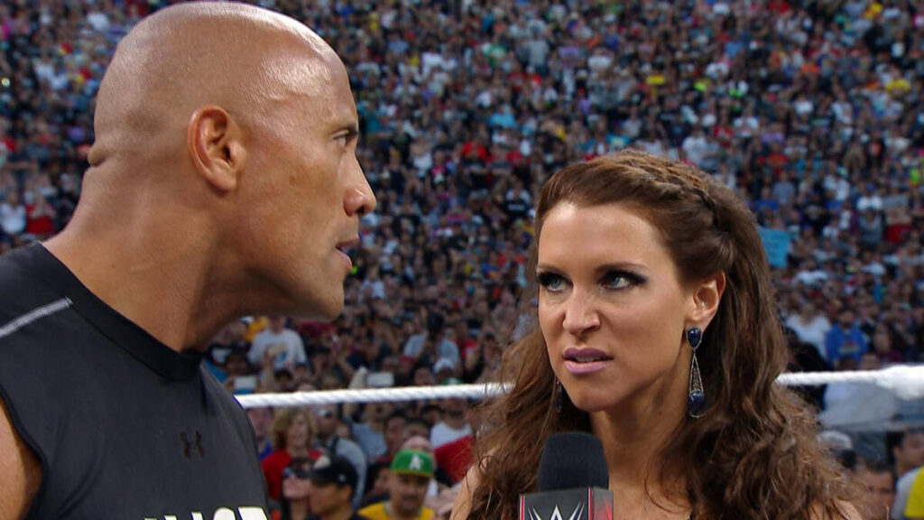 Dwayne Johnson and Stephanie McMahon | credit- WWE