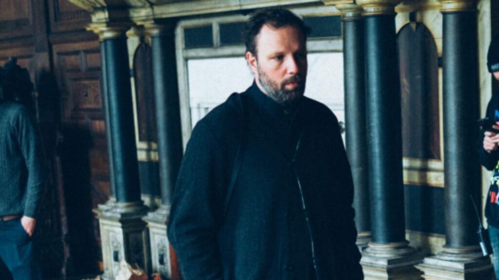 Yorgos Lanthimos preparing to shoot a scene in The Favourite