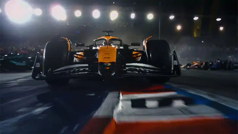 Lando Norris drives his McLaren at the 2024 Abu Dhabi GP.