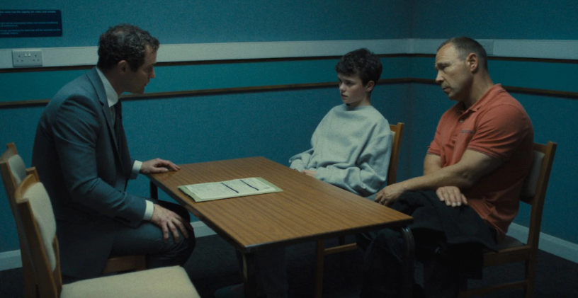 An interrogation scene from the show Adolescence directed by Philip Barantini.