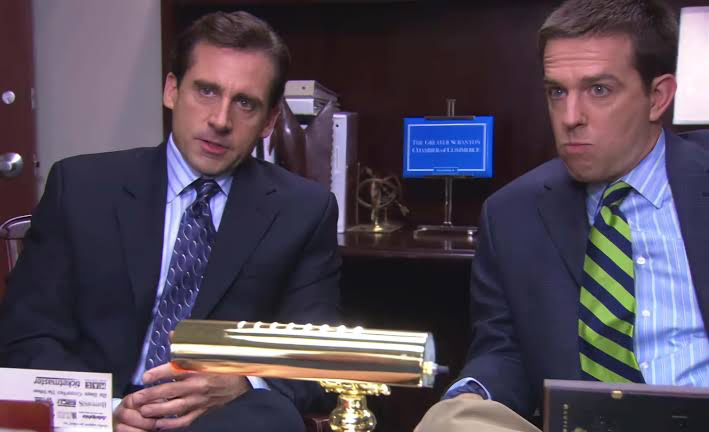 Ed Helms and Steve Carell in a still from The Office 