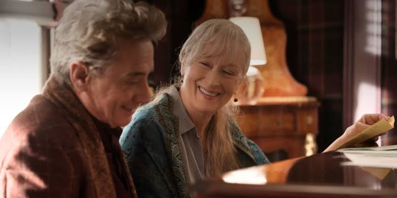 Meryl Streep as Loretta and Martin Short as Oliver in Only Murders in the Building