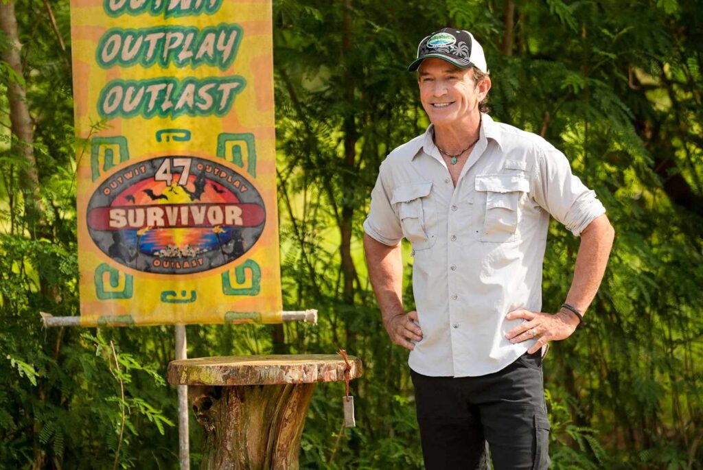 Jeff Probst in a still from Survivor