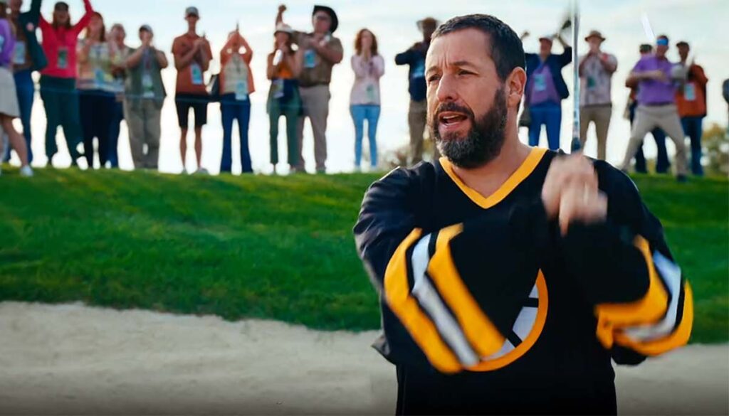 Adam Sandler as Happy Gilmore in Happy Gilmore 2 