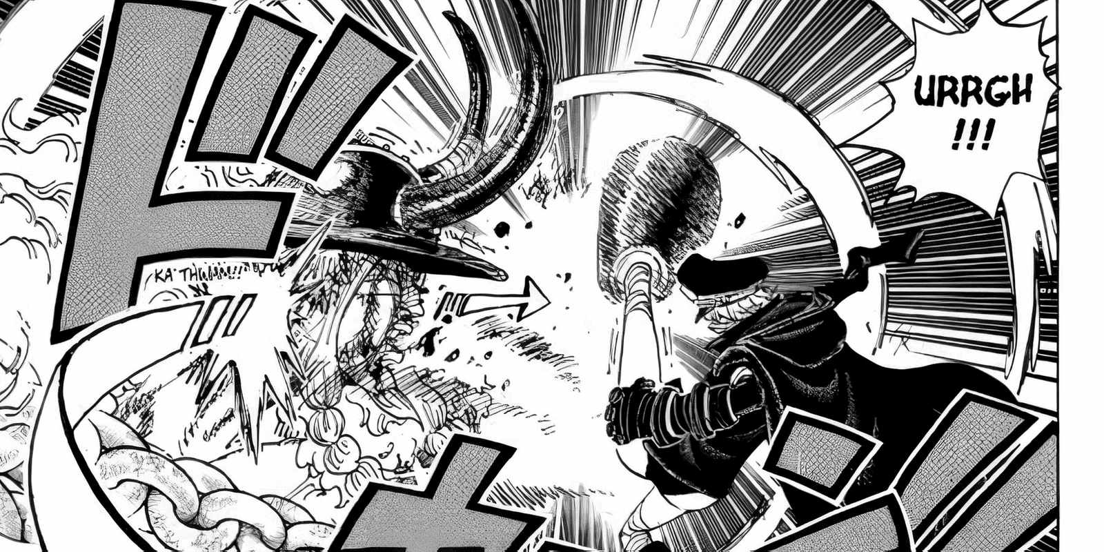 Gunko strikes Loki in One Piece. 