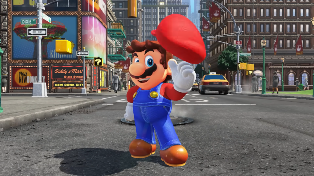 Mario in the streets of New Donk City.