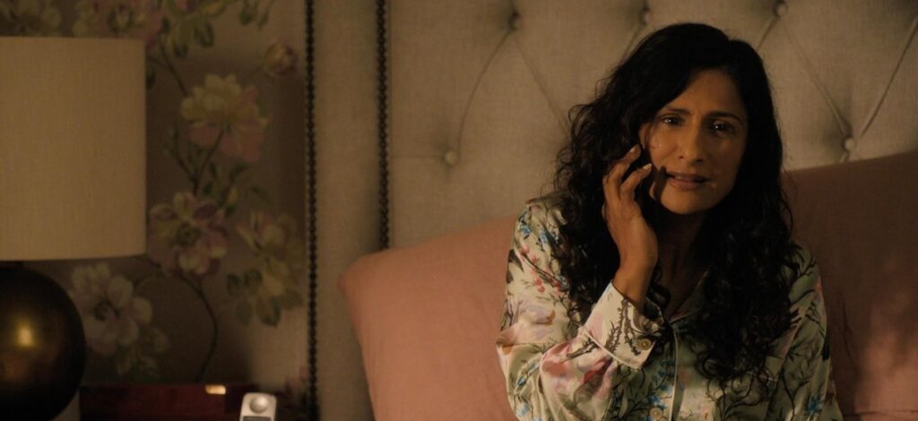 Sarayu Blue in a tense scene from Good American Family. 