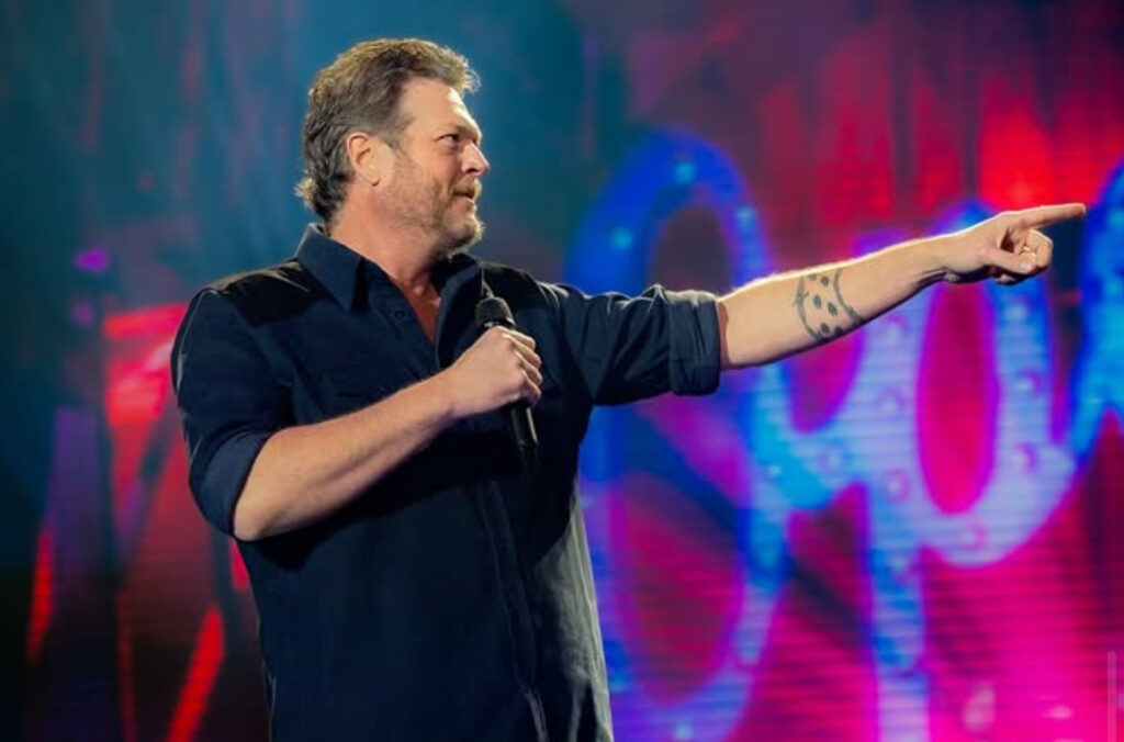 A glimpse of Blake Shelton‘s tattoo on his forearm