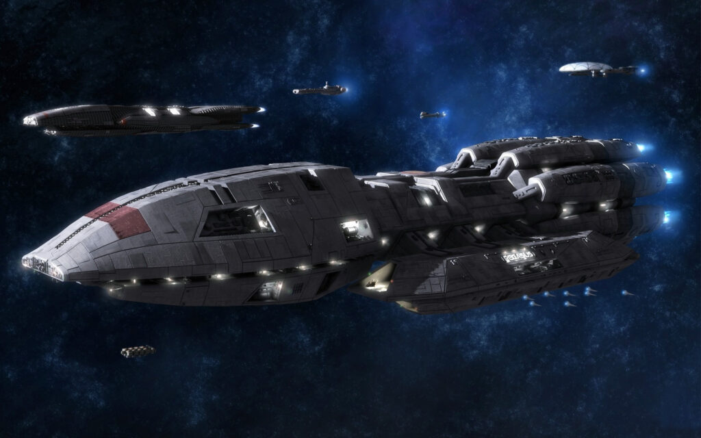 The ships in Battlestar Galactica