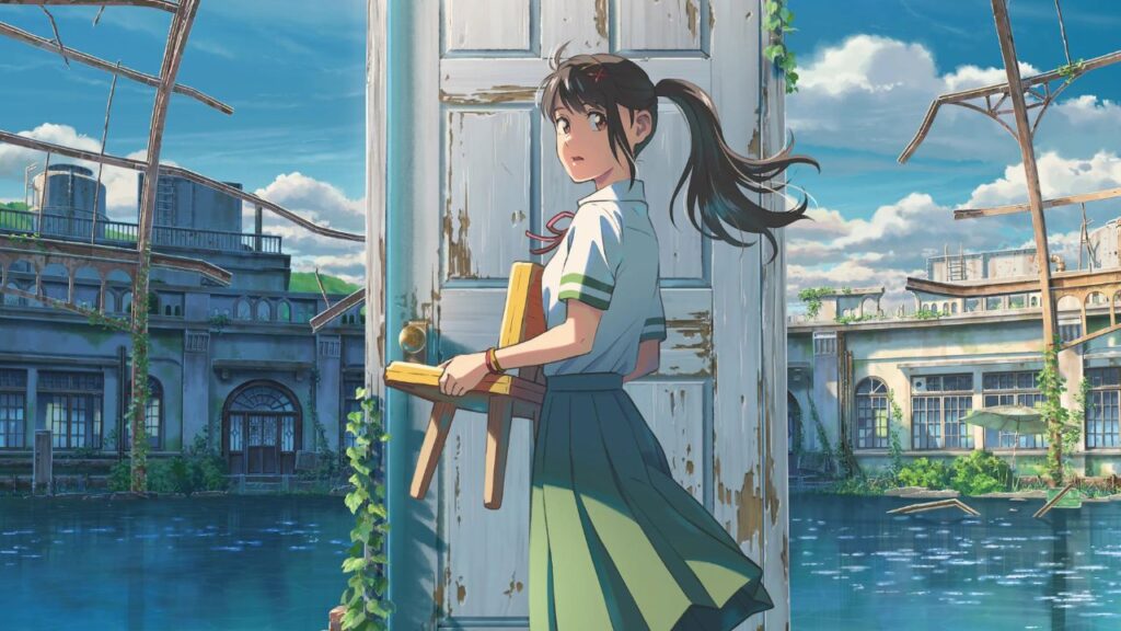5 Makoto Shinkai Movie That Deserve Live-Action Adaptations After 5 Centimeters per Second 6 Suzume holding Souta (in his chair form) from Makoto Shinkai's film Suzume.