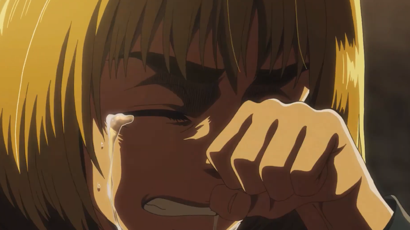 Armin can be seen wiping his tears in Attack on Titan anime 