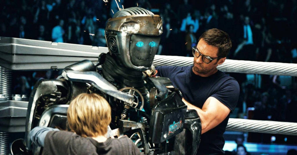 Hugh Jackman in a still from Real Steel