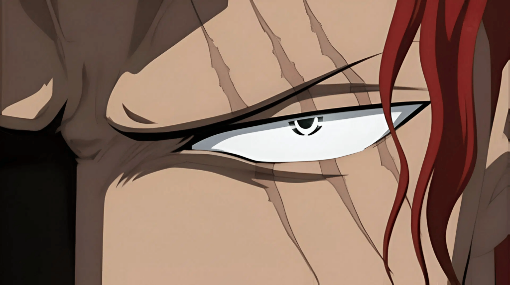 A close up of Shanks' scar in One Piece.