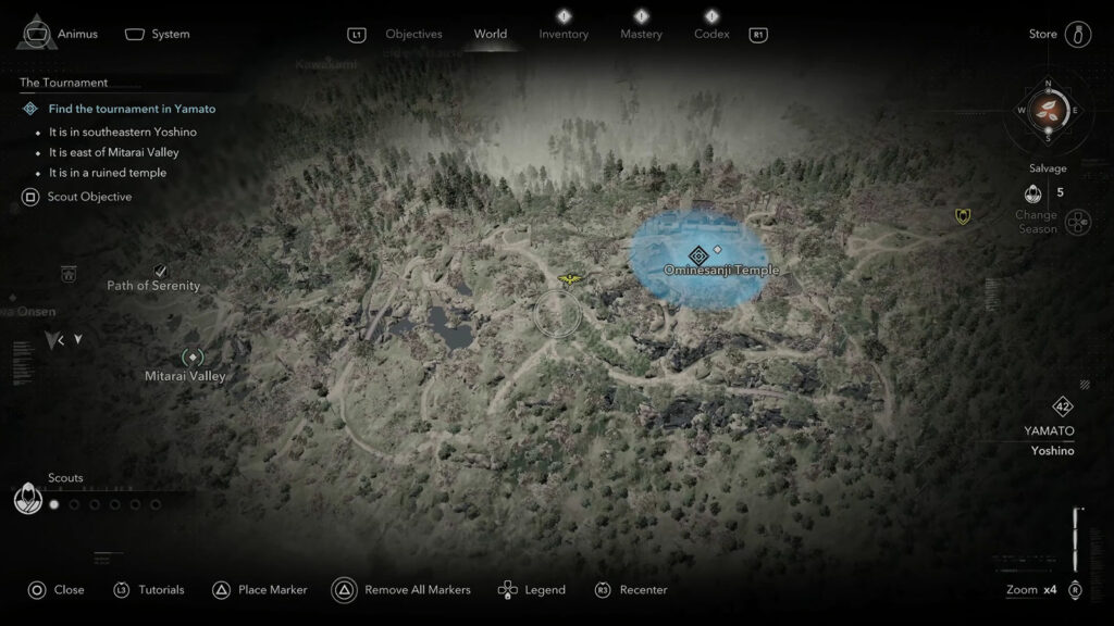 The image shows the temple for the quest in Assassin's Creed Shadows