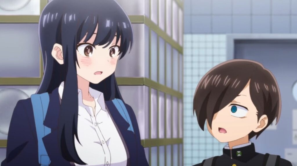 A still from The Dangers in My Heart featuring Ichikawa and Anna