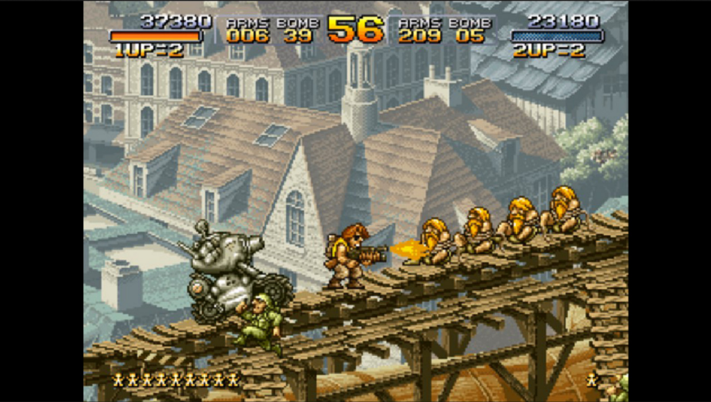 "Don't need AI to make a clone of an old game": Andrew Tate Faces Backlash After Fans Catch His Blatant Metal Slug Ripoff 2 A Metal Slug character in battle.