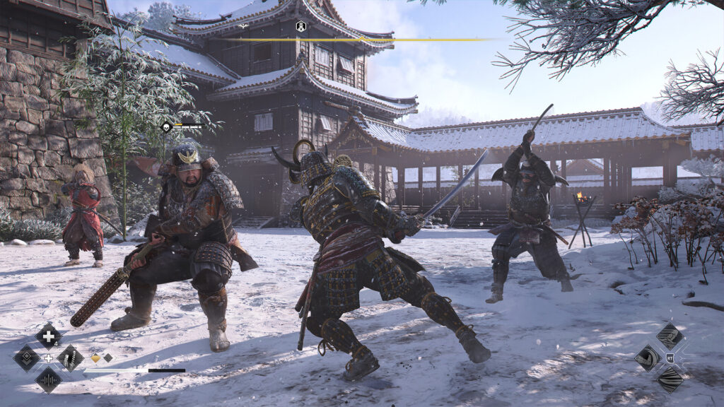 Yasuke takes an enemy ehad on. 