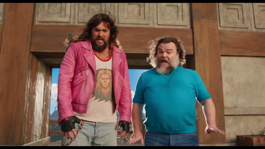 Jason Momoa and Jack Black in A Minecraft Movie
