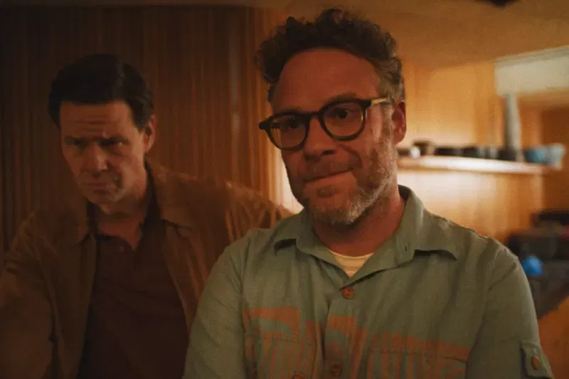 Ike Barinholtz and Seth Rogen in a scene from The Studio
