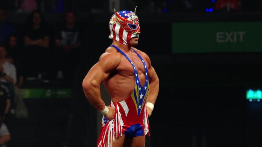 El Grande Americano posing on WWE ring