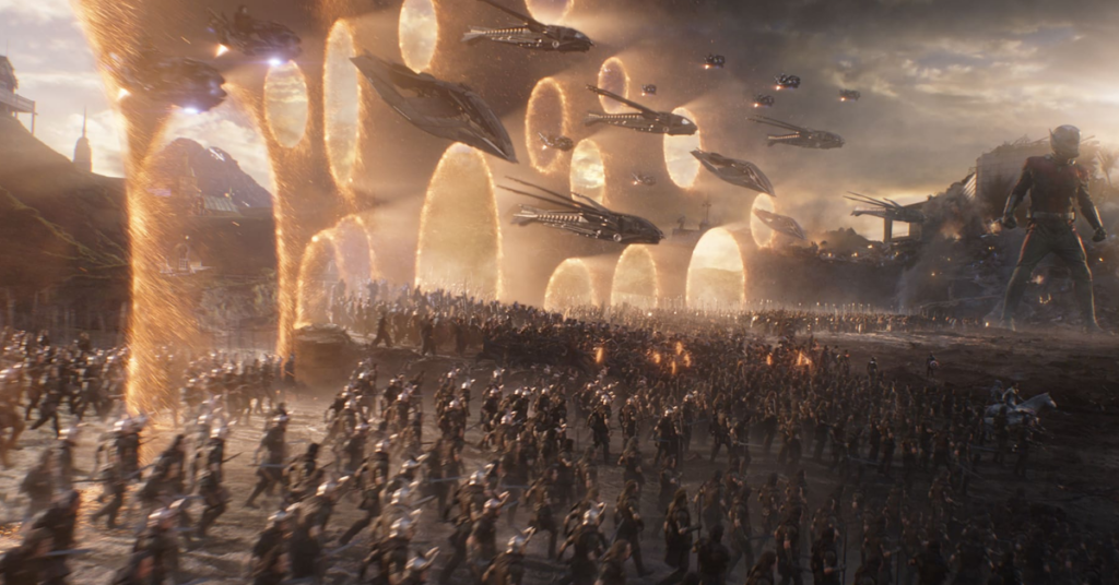 Fantastic Four vs David Corenswet's Superman: MCU Is Already Losing this Battle at Box Office 1 All the heroes and soldiers running through Doctor Strange's multiple portals in a still from Avengers: Endgame.