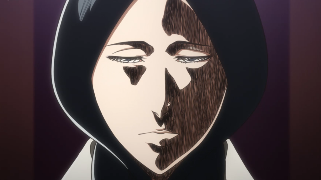 Unohana has grave expressions on her face in Bleach anime