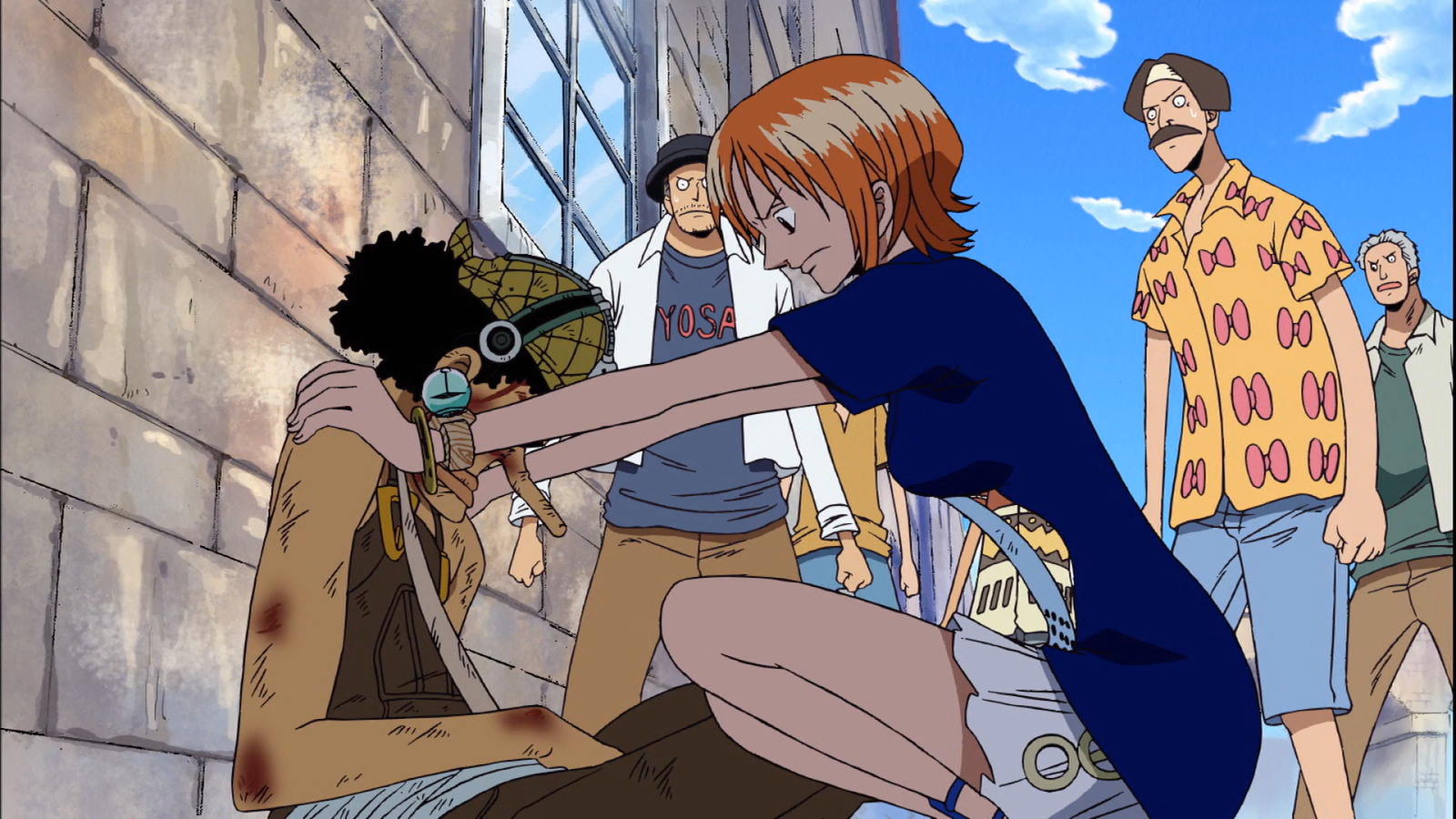 Nami tells Usopp that she will get Chopper to treat him