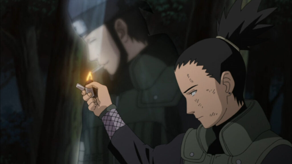 Shikamaru gives light to the soul of Asuma in Naruto