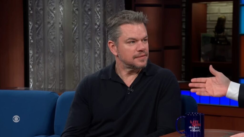 Matt Damon looking happy