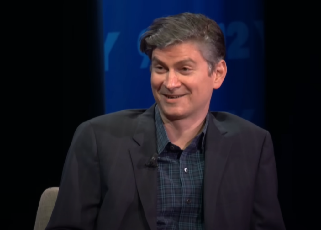 Mike Schur Is a Genius for ‘The Good Place’ Satirizing Men Writing Women in Its Greatest Scene of the Show 2 Mike Schur during an interview with jon stewart