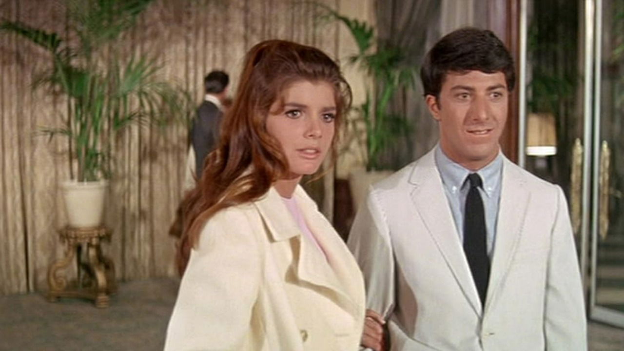 Katharine Ross and Dustin Hoffman in a still from The Graduate