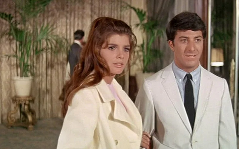Katharine Ross and Dustin Hoffman in a still from The Graduate