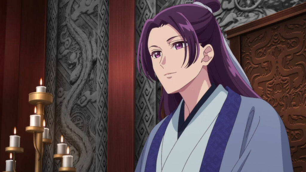 Ah-Duo acts as Jinshi while meeting with officials in The Apothecary Diaries