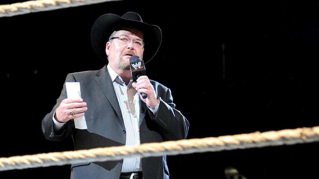Jim Ross addressing the WWE universe. 