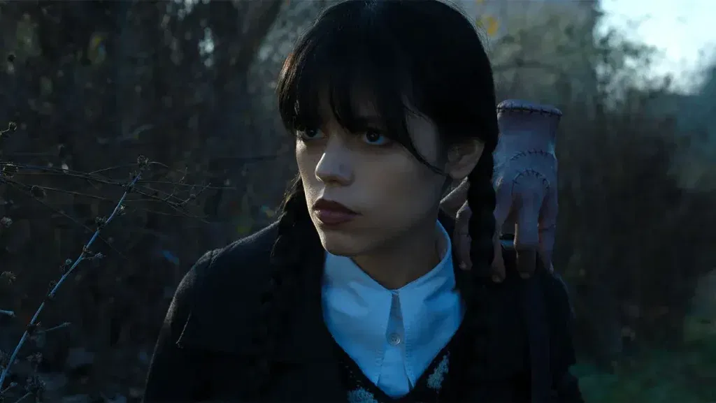 Jenna Ortega's Wednesday Addams with The Hand in the hit Netflix show