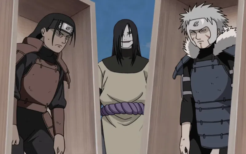 Orochimaru biểu diễn Edo Tensei trên Hashirama và Tobirama Senju trong Naruto.