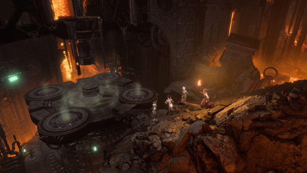 Characters exploring Grymforge in Baldur's Gate 3.