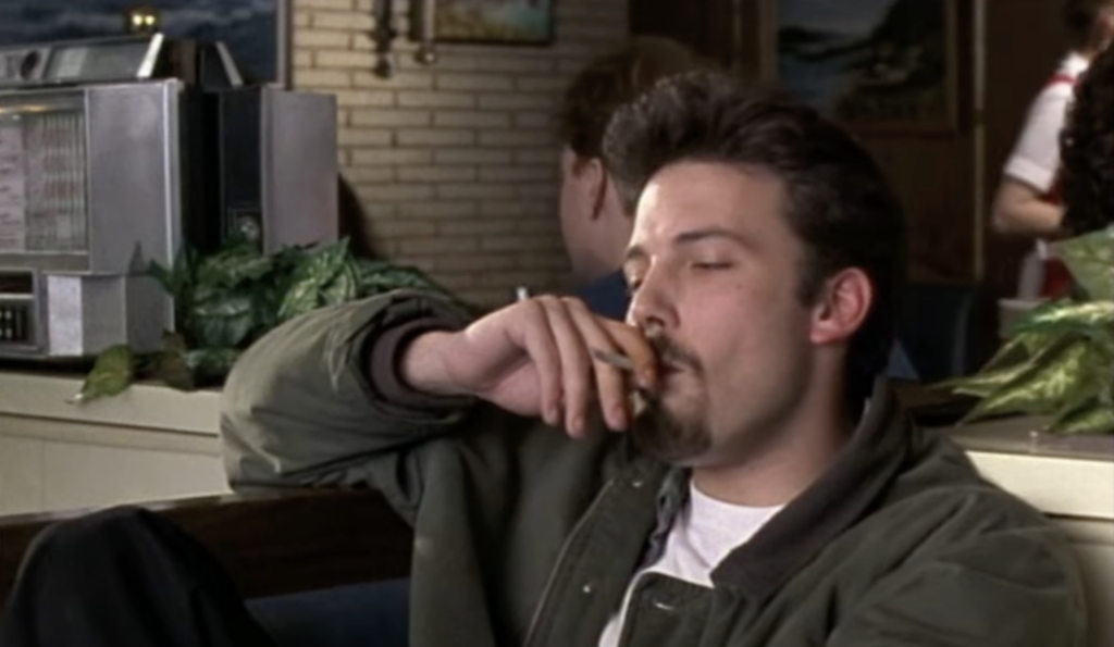 Ben Affleck smoking in a still from Chasing Amy