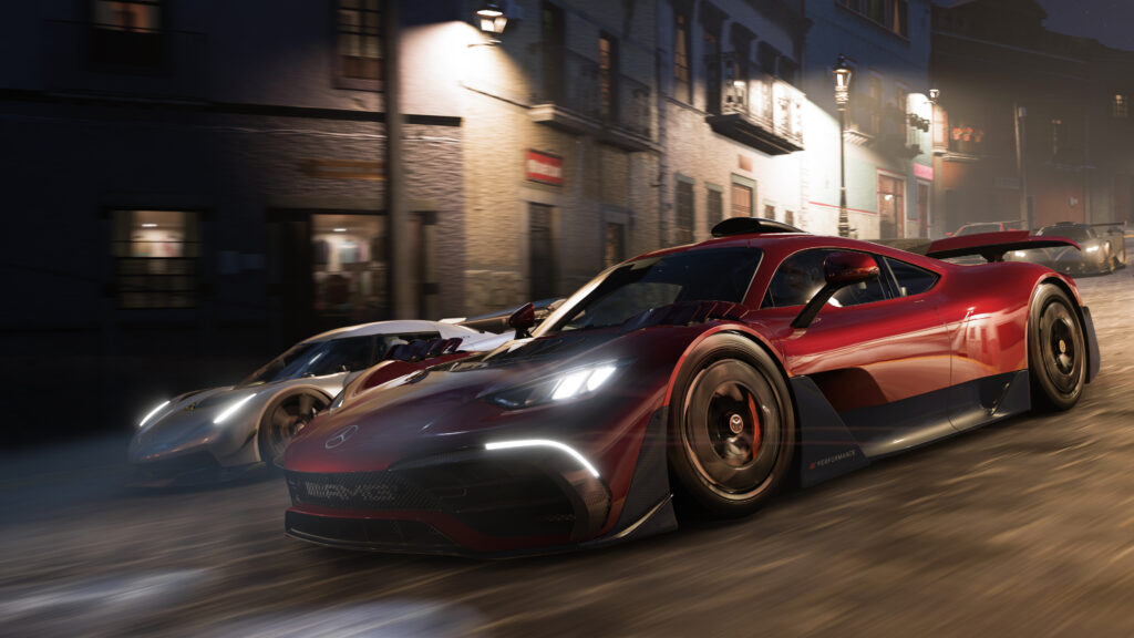 Xbox Games Showcase 2025: When and Where to Tune In 3 A screenshot from Forza Horizon 5 featuring two supercars racing.